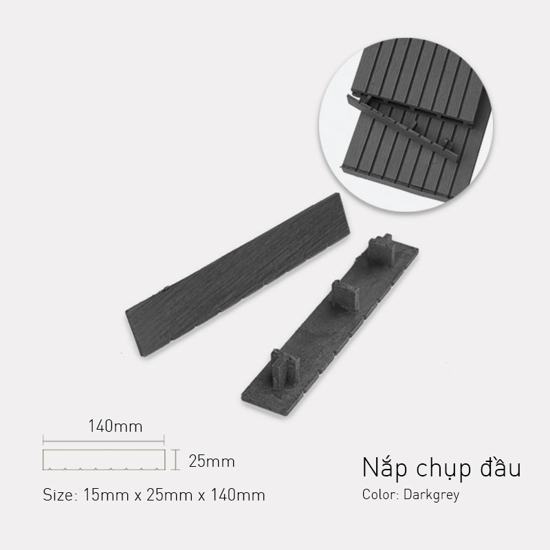 AWood End Cover Darkgrey