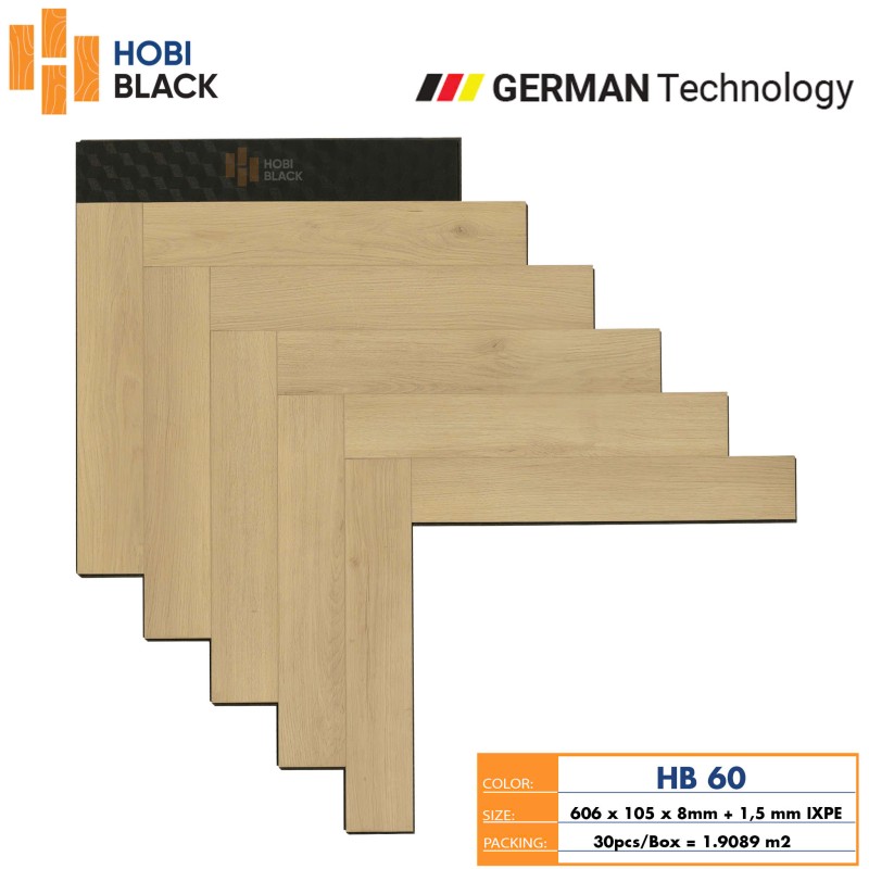 Hobi Black Herringbone Laminate Flooring HB60 